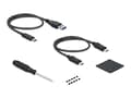 Pikkukuva 1 / 5: Delock ulkoinen kotelo 2,5" SATA HDD / SSD-levylle, jossa on ylimääräinen USB Type-C ja Type-A portti ja SD-korttipaikka - Lagringspakning - 2,5" - S