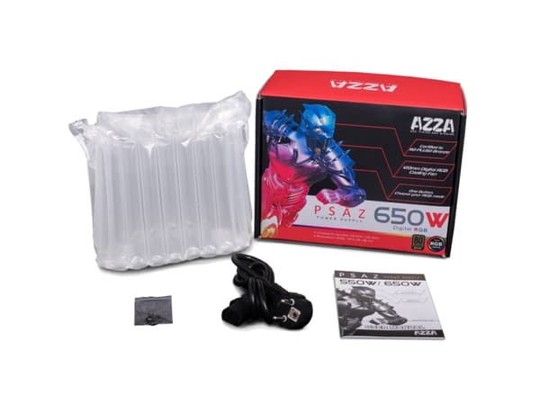 Azza PSAZ-650W(ARGB), 650W, 200 - 240V, 47 - 53Hz, 100W, 576W, 100W