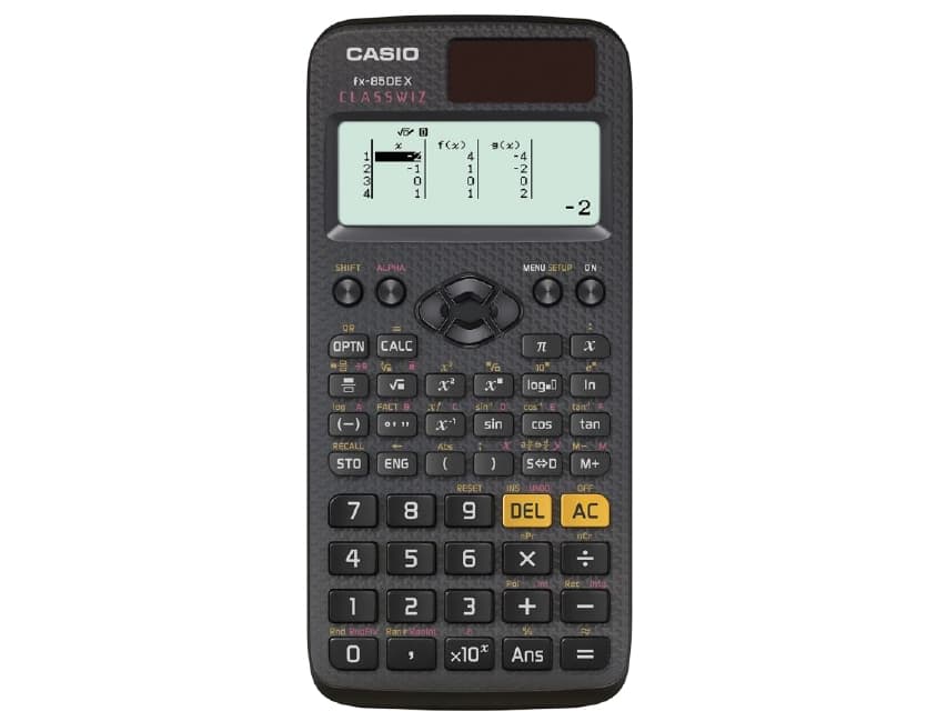 Casio FX-85DE X ClassWiz, Ficka, Vetenskapsfunktion, 12 siffror, 17 linjer, Batteri/solcell, Svart