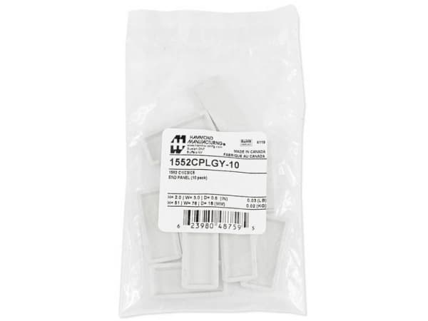 Hammond Electronics 1552CPLGY-10 ABS-muovi Grå (L x B x K) 51 x 76 x 16 mm 10 stk 10 stk