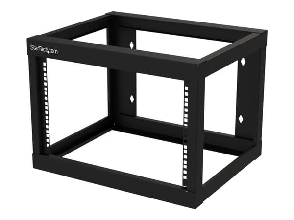 StarTech.com 6U väggmonterat rack - Öppen ram - 45,7 cm djup - Rack öppen ram - 2 stolpar - väggmontering - svart - 6U - 19"