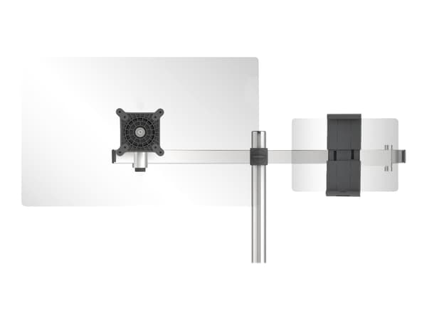 DURABLE - Kiinnityssarja - Säädettävä varsi - Monitorille / Tabletille - Alumiini, Premium muovi - Hopea - Näytön koko: 21"-27" (näyttö) / 7"-13" (ta