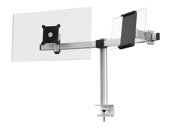 DURABLE - Kiinnityssarja - Säädettävä varsi - Monitorille / Tabletille - Alumiini, Premium muovi - Hopea - Näytön koko: 21"-27" (näyttö) / 7"-13" (ta