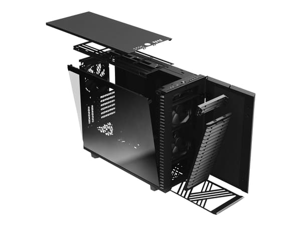 Fractal Design Define 7 - Tempered Glass Edition - tower - utökad ATX - genomskinlig sidopanel (härdat glas) - ingen strömförsörjning (ATX) - svart -