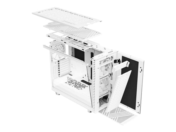 Fractal Design Define 7 - Tempered Glass Edition - tower - utökad ATX - genomskinlig sidopanel (härdat glas) - ingen strömförsörjning (ATX) - vit - U