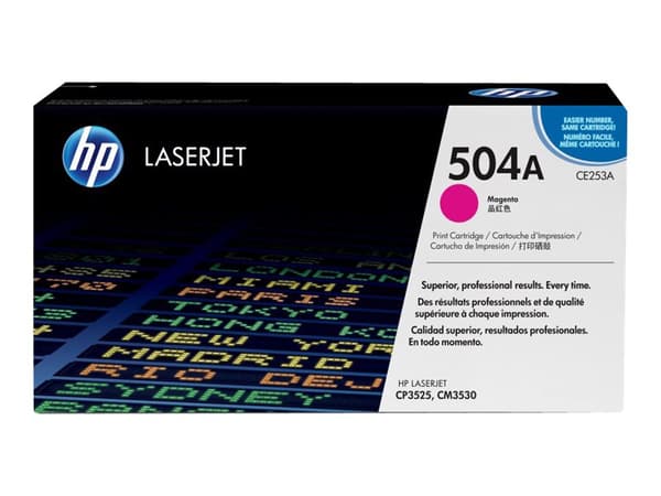 HP 504A - Magenta - original - LaserJet - tonerkassett (CE253A) - för Color LaserJet CM3530 MFP, CM3530fs MFP, CP3525, CP3525dn, CP3525n, CP3525x