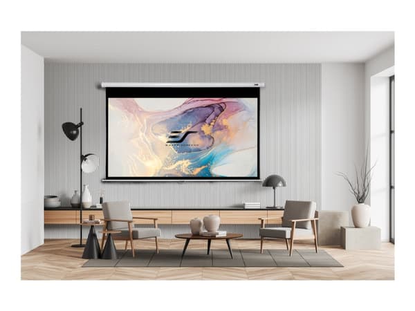 Elite Screens Manual Series M150XWV2 - Projeksjonsskjerm - takmonterbar, veggmonterbar - 150" (381 cm) - 4:3 - MaxWhite - hvit