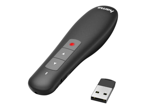 Hama "X-Pointer" Wireless laser presenter - Presentationsfjärrkontroll - RF - svart