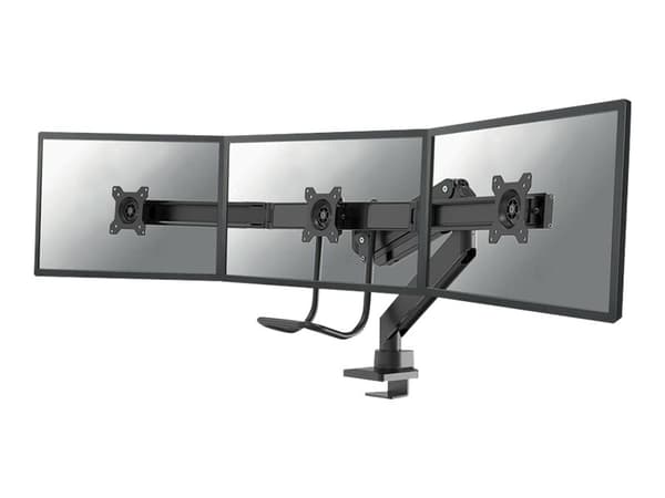 Neomounts NM-D775DX3 - Monteringssett - full bevegelse - for 3 LCD-skjermer - svart - skjermstørrelse: 17"-27" - klemmemonterbar, malje, skrivebordsm