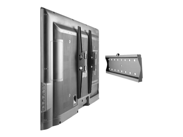 DELTACO ARM-1101 - Monteringssett (veggplate, 2 VESA-skinner) - for LCD TV / kurvet LCD TV - kaldvalset stål - finteksturert svart - skjermstørrelse: