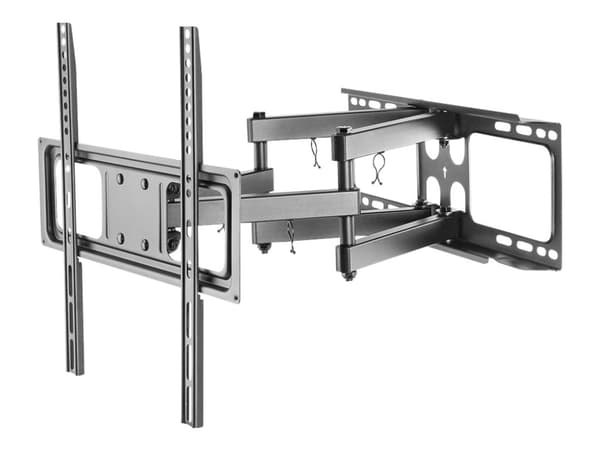 DELTACO ARM-1202 - Brakett - full bevegelse - for LCD-display / bøyd LCD-display - kaldvalset stål - finteksturert svart - skjermstørrelse: 32"-55" - Sort