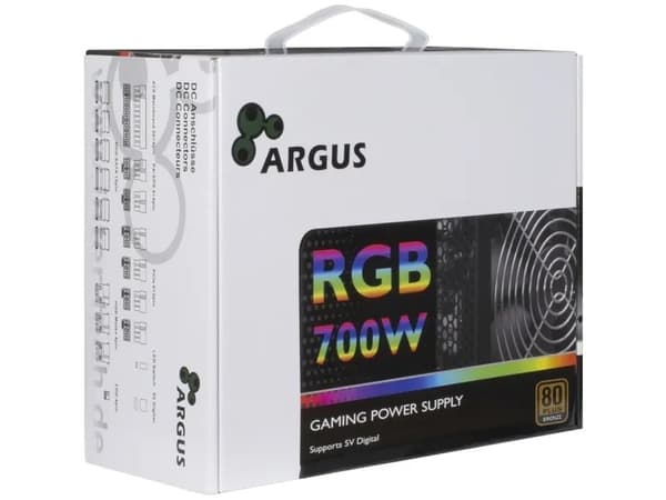 Argus RGB-700W II - Strømforsyning (intern) - ATX12V 2.3 - 80 PLUS Bronze - AC 100/240 V - 700 watt - aktiv PFC - svart Sort