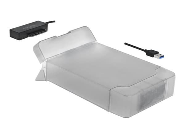 Delock USB Type-A to SATA Converter with 3.5" Protection Cover - Gränssnittsadapter - SATA 6Gb/s - USB 3.0 - svart