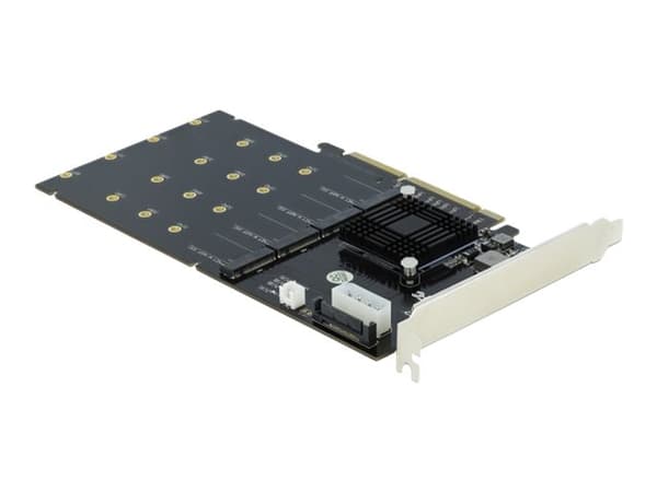 Delock PCI Express x8/x16 Card > 4 x internal NVMe M.2 Key M - Diskkontroller - M.2 - M.2 Card - PCIe 3.0 x16