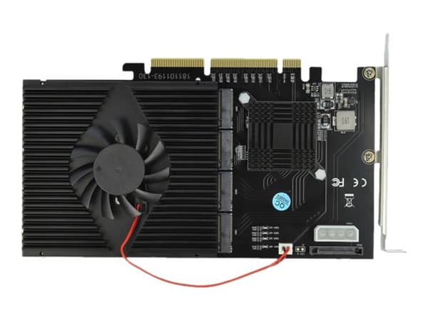 Delock PCI Express x8/x16 Card > 4 x internal NVMe M.2 Key M - Diskkontroller - M.2 - M.2 Card - PCIe 3.0 x16