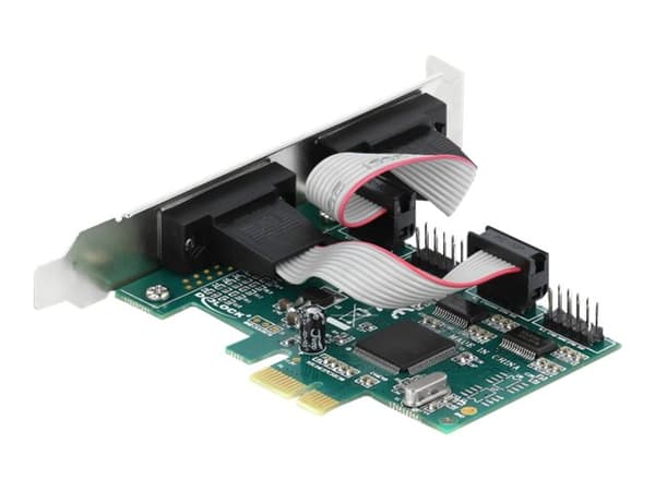 Delock - Seriell adapter - PCIe 1.1 lav profil - RS-232 x 4 - grønn