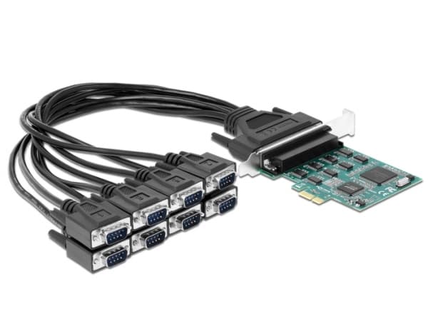Delock - Seriell adapter - PCIe 1.1 - RS-232 x 8 - svart, grønn