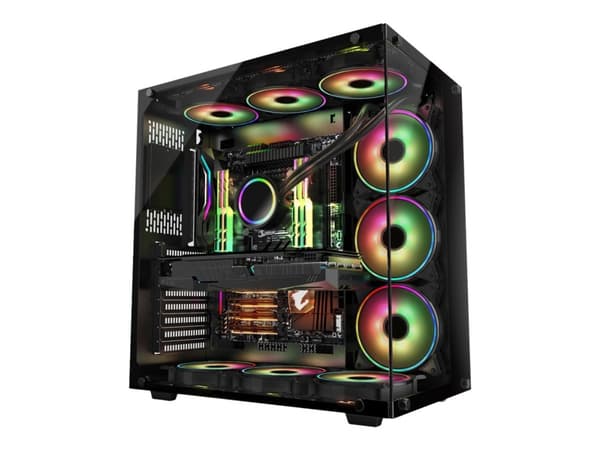 Inter-Tech C-701 Panorama, Full Tower, PC, Musta, ATX, ITX, mikro ATX, Metalli, Karkaistu lasi, 13 cm