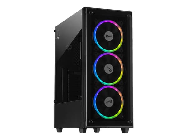 Inter-Tech C-303 Mirror - Tower - ATX - genomskinlig sidopanel (härdat glas) - ingen strömförsörjning (ATX) - USB/ljud