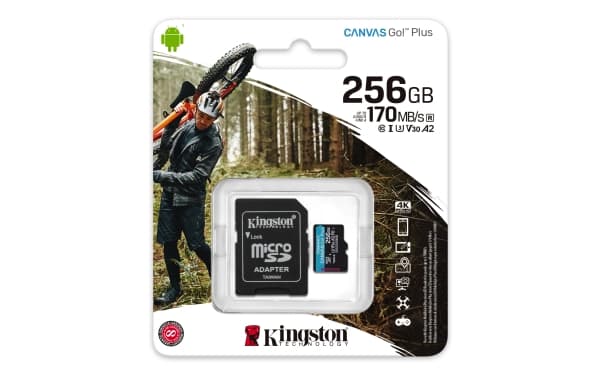 Kingston - Flashminnekort (microSDXC til SD-adapter inkludert) - 256 GB - A2 / Video Class V30 / UHS-I U3 / Class10 - microSDXC UHS-I