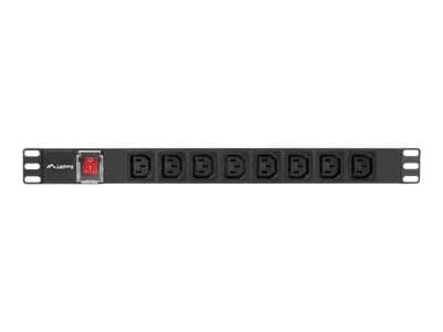 Lanberg PDU-08I-0200-C20-BK - Overspenningsavleder (kan monteres i rack) - AC 220-250 V - 4000 watt - enkeltfase - utgangskontakter: 8 - 1U - 19" - 2