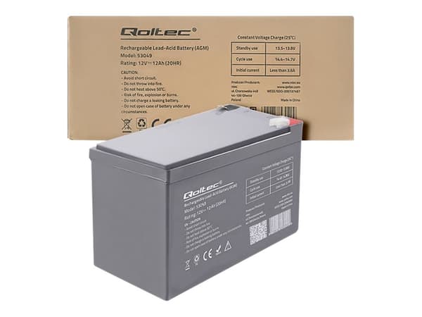 Qoltec 53049 - UPS-batteri - 1 x batteri - blysyre - 12 Ah