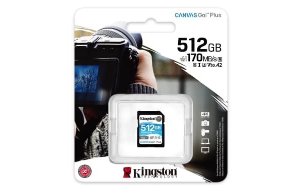 Kingston Canvas Go! Plus - Flash-minneskort - 512 GB - Video Class V30 / UHS-I U3 / Class10 - SDXC UHS-I
