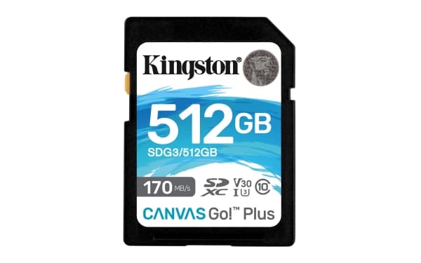 Kingston Canvas Go! Plus - Flash-minneskort - 512 GB - Video Class V30 / UHS-I U3 / Class10 - SDXC UHS-I