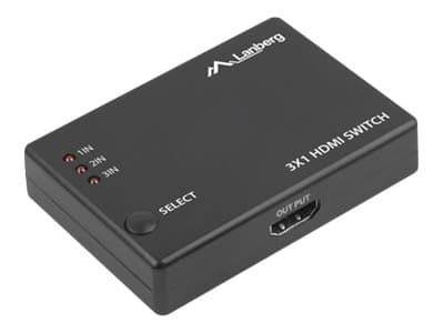 Lanberg SWV-HDMI-0003 - Video-/ljudomkopplare - 3 x HDMI - skrivbordsmodell