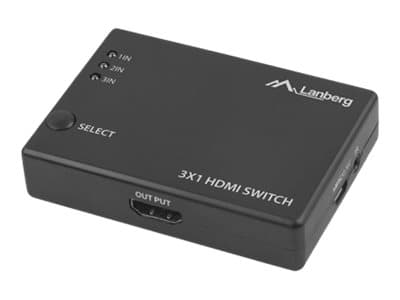 Lanberg SWV-HDMI-0003 - Video/audio switch - 3 x HDMI - stasjonær