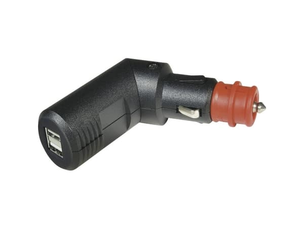 Dual USB-sovitin ProCar Angleable 2gang USB Chargeste. 12-24V 5A 12 V - 5 V, 24 V - 5 V 5 A Turvallinen yleisliitin