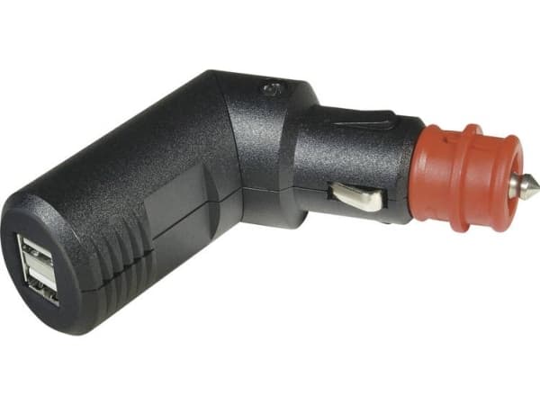 Dual USB-sovitin ProCar Angleable 2gang USB Chargeste. 12-24V 5A 12 V - 5 V, 24 V - 5 V 5 A Turvallinen yleisliitin
