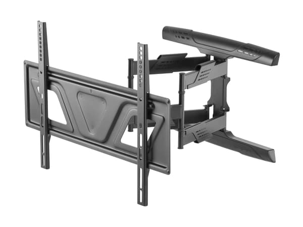 DELTACO Office ARM-0259 - Ultra-Slim - konsol - fullständig rörelse - för LCD-TV/välvd LCD-TV - plast, stål - mattsvart - skärmstorlek: 37"-80" - väg