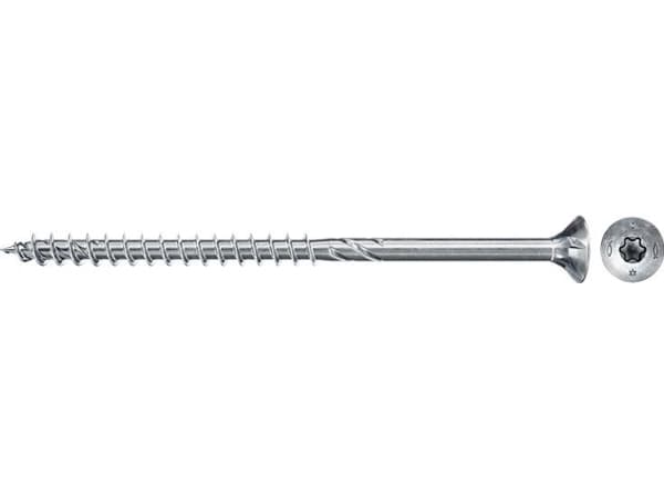 Fischer 670364, Skruv, Metall, Trä, Allmän användning, Delvis gängad, Platt huvud