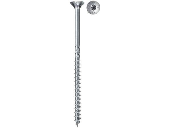 Fischer 670457, Ruuvi, Ruostumaton teräs, Puu, Yleishyödylliset laitokset, Osittainen kierre, Uppokanta