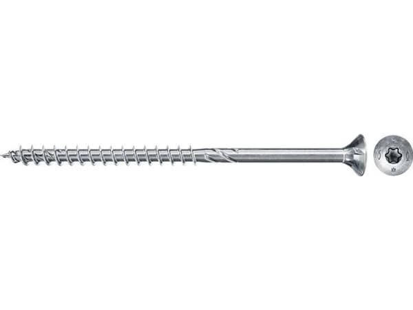 Fischer 670483, Skruv, Metall, Trä, Allmän användning, Delvis gängad, Platt huvud