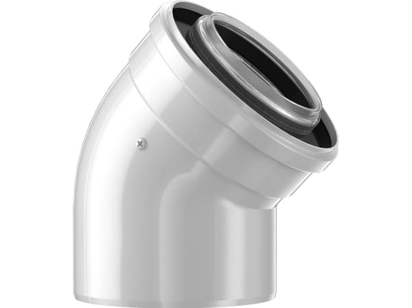 Bosch DN80/125 - 45° mutka - Tasapainotettu ulostulo - Yksiosainen.