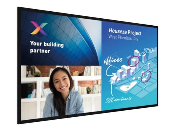 Philips 86BDL8051C - 86" Diagonalklasse (85.6" synlig) - C-Line LED-bakgrunnsbelyst LCD-skjerm - interaktiv digital skilting - med pekeskjerm (multib Sort