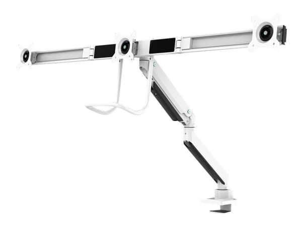 Neomounts NM-D775DX3 - Monteringssats - fullständig rörelse - för 3 LCD-bildskärmar - aluminium - vit - skärmstorlek: 17"-24" - klämma, monterbar, sk