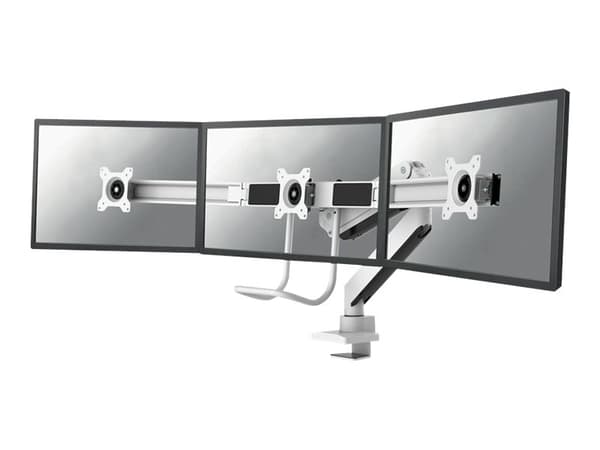Neomounts NM-D775DX3 - Monteringssats - fullständig rörelse - för 3 LCD-bildskärmar - aluminium - vit - skärmstorlek: 17"-24" - klämma, monterbar, sk
