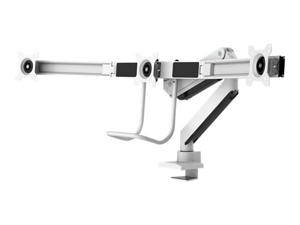 Neomounts NM-D775DX3 - Monteringssats - fullständig rörelse - för 3 LCD-bildskärmar - aluminium - vit - skärmstorlek: 17"-24" - klämma, monterbar, sk