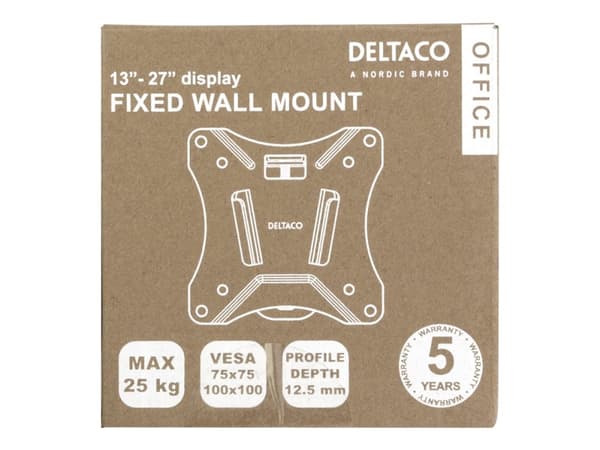 DELTACO Office ARM-0100 - Brakett - Ultra-Slim - for LCD-skjerm - svart - skjermstørrelse: 13"-27" - veggmonterbar