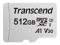 Transcend 300S - Flashminnekort (adapter inkludert) - 512 GB - A1 / Video Class V30 / UHS-I U3 / Class10 - microSDXC