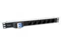 Miniatyrbilde 1 av 5: Equip 333312, Grunnleggende, 1U, Horisontal, Aluminium, Sort, 6 AC-utganger