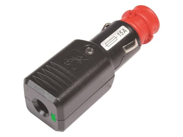 ProCar yleispistoke NG 15A LED vedonpoistolla ja sulakkeella, 12-24 Volt 12 V, 24 V 15 A Turvallinen yleispistoke