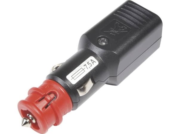 ProCar yleispistoke NG 7,5A positiivisesti ohjatulla vedonpoistolla, sulakkeella 12 V, 24 V 7,5 A Sikkerhedsuniversalstik