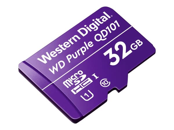 WD Purple SC QD101 WDD032G1P0C - Flashminnekort - 32 GB - UHS-I U1 / Class10 - microSDHC - purpur