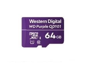 WD Purple SC QD101 WDD064G1P0C - Flash-minnekort - 64 GB - UHS-I U1 / Class10 - microSDXC UHS-I - lilla