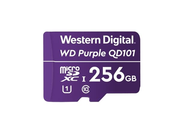 WD Purple SC QD101 WDD256G1P0C - Flash-minnekort - 256 GB - UHS-I U1 / Class10 - microSDXC UHS-I - lilla