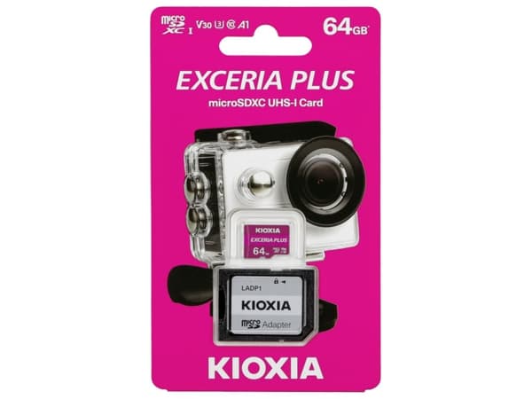 KIOXIA EXCERIA PLUS - Flash-minneskort - 64 GB - A1 / Video Class V30 / UHS-I U3 / Class10 - mikroSDXC UHS-I